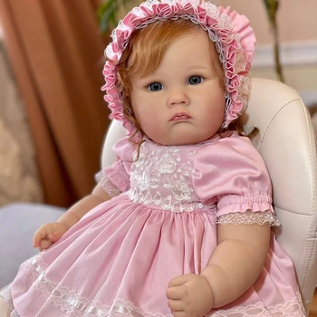 60cm Atdzimis Toddler Charlotte Princese Lelle Sakņojas Matu Bērniem Rotaļlietas Lelle Dzimšanas dienas un Ziemassvētki