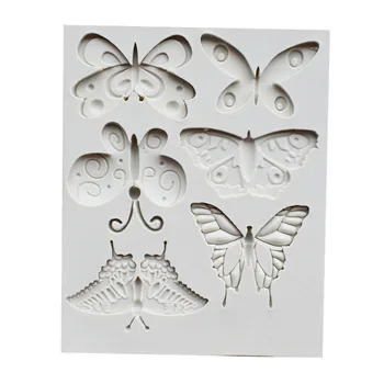 6PCS butterfly cake rīku pomādes silikona veidnes kūka dekorēšanas pelējuma Kārta cukura veidnes tekstūra butterflySQ16150