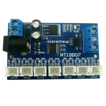 7 Kanālu RS485 NTC Temperatūras Sensora Mērījumu MODBUS RTU Elektronisku Ieraksti PLC NT18B07
