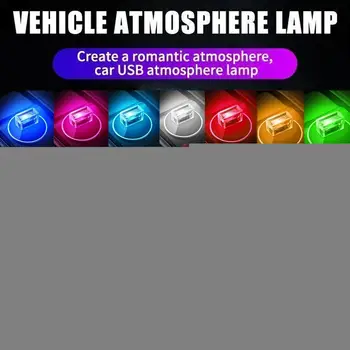 7 Krāsas, Auto Mini USB LED Atmosfēru Gaismas Dekoratīvās Gaismas Avārijas Un Pievienojiet Spēlēt Spuldzes Interjera Apgaismojums Pārnēsājamās M6E2