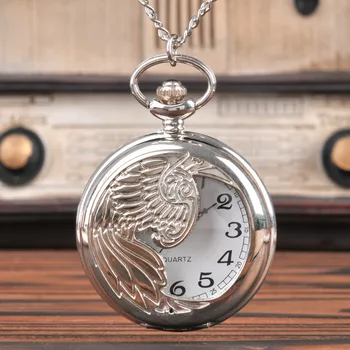 8165Large dobi pusi eagle sudraba kvarca kabatas pulksteņu eagle Classic retro kabatas pulkstenis, lai nosūtītu vecajiem