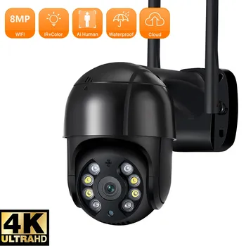 8MP 4K IP Kamera 5MP Ātrums Dome, Auto Izsekošana PTZ Kameras Smart Home Āra Bezvadu WIFI Kameru Novērošanas Monitors Patiesu