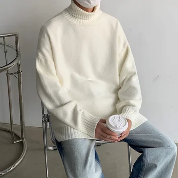Adīti Džemperi Vīriešu Modes Apģērbu Tendence Džemperi, Vīriešu Korejas Modes Augstu Uzrullētu Apkakli Džemperis Vīriešiem Streetwear Vīriešiem, Augstu Kakla