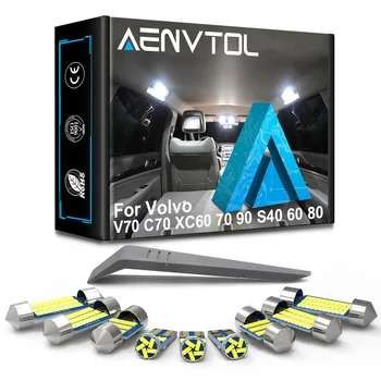 AENVTOL Transportlīdzekļa LED Interjera Apgaismojums Canbus Volvo C30, C70 S40 S60 S70 S80 S90 V50 V60 V70 V90 XC60 70 90 Piederumiem Komplekti