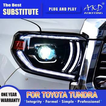 AKD Galvas Lampas Toyota Tundra LED Lukturu 2014-2018 Lukturi Tundra dienas gaitas lukturi Pagrieziena Signāla Augsta Gaismas Eņģelis Acu Projektora Objektīvs