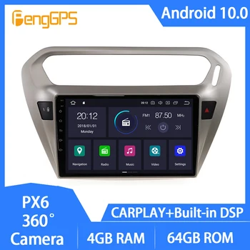Android 10 Auto Radio Auto DVD Atskaņotājs, lai Peugeot 301 2008-2014 Touchscreen Multivides Galvas Vienības GPS Navi Spogulis Saites PX6 TMPS