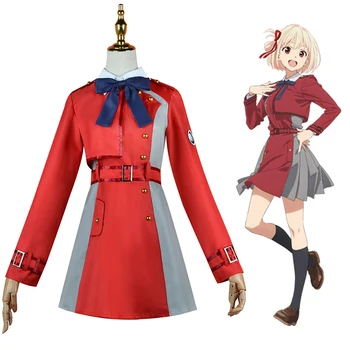 Anime Lycoris Recoil Cosplay Kostīmi Chisato Nishikigi Cosplay Kostīmu Formas Apģērbs, Kostīmi, Kleitas Apģērbu Nēsā Komplekti, Karstā