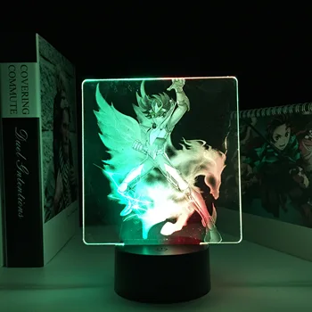 Anime Saint Seiya Bruņinieku Zodiaks 3d LED Nakts Gaisma Bērniem Guļamistaba Dekorēšana Galda Lampa USB Akumulatora Barošanu Nightlight