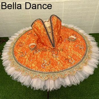 Apelsīnu La Esmeralda Izmaiņas Baleta Tutu 2Piece Comeptition Apelsīnu Profesionālās Skatuves Tērpiem BT4173