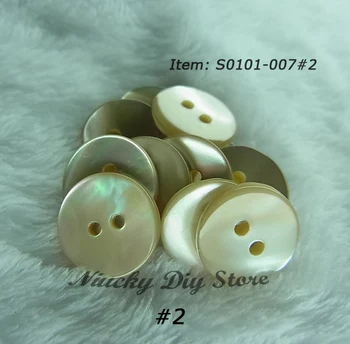 Apģērbu piederumiem-par 12,5 mm, 2 caurums dabisko krāsu (trochus) shell pogas shir