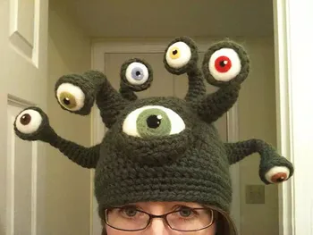 Astoņkāji acis cepuru Rudens/Ziemas radošo Halloween Ziemassvētkiem roku cepuri alternatīvu vilnas multi-atgūtā zivju KN(Izcelsmes valsts)