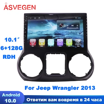 Asvegen Android 10 Automašīnas Radio Atskaņotājs Jeep Wrangler 2013 Ar 128G Tiesības Vadīt Wifi Multivides Audio Stereo, GPS Navi Spēlētājs