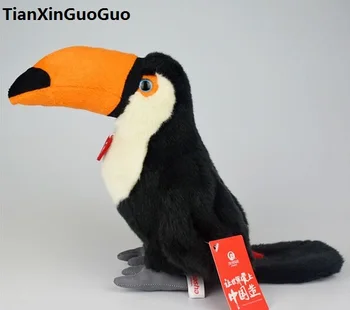 augstas kvalitātes preces par 28cm black Toucan putnu plīša rotaļlietu, mīksto lelle dzimšanas dienas dāvanu s0281