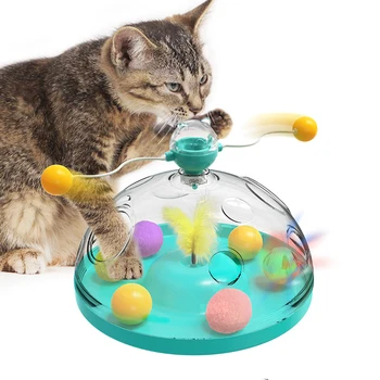 Augsti Elastīgs Funnycat Stick Vinilplašu Cat Aksesuāri Jigsaw Puzzle Un Mijiedarbību Ar Gaismas Rotaļu Bumbu Pet Rotaļlietas Kaķiem