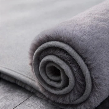 Augstākās klases Skandināvijas stila imitācijas, ar trušu kažokādu paklājs guļamistabas gultas mājas sabiezējums viesistabas kafijas galds apaļš plīša pilna mats
