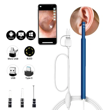 Ausu Tīrīšana Earwax Endoskopu Android Planšetdatoru Medicīnas Otoscope Ciparu Video 3 in 1 Usb Ausu Tīrītājs Mini Kameras, Telefona Earpick