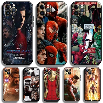 Avengers Dzelzs Vīrs Zirnekļcilvēka Apple iPhone 13 12 11 Pro Max 12 13 X Mini XR XS Max SE 6S 6 7 8 Plus Telefonu Gadījumā Coque