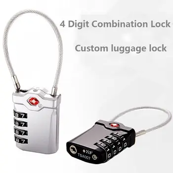 Bagāžas Bloķēšana Pret zādzību Bloķēšanas kodu Slēdzeni 4 Dial, Ciparu Kombinācija Atslēga TSA Muitas Lock Droši Koda Atslēga