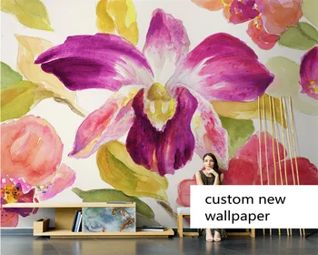 beibehang Pasūtījuma Amerikāņu papel de parede 3d eļļas glezna liela ziedu dzīvojamā istabā TV fona abstraktās mākslas guļamistaba tapetes