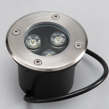Bezmaksas Piegāde AC85~265V 3X3W Āra Padziļinājumā LED Grīdas Lampa Ūdensizturīgs IP68 LED Pazemes Gaismas Ainavu Apgaismojums LED Lampas
