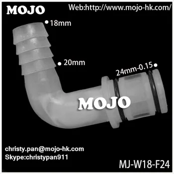 Bezmaksas piegāde MJ-W18-F24 Elkoņa samazinot ūdens montāžas elkoņa cauruļu savienotāji šļūtenes savienotājs 100 gabali