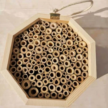 Bišu Stropu Bambusa Caurule Bišu Viesnīcā par Vientuļo Bišu Piesaista Bites uz Dārzu, Bišu Hote