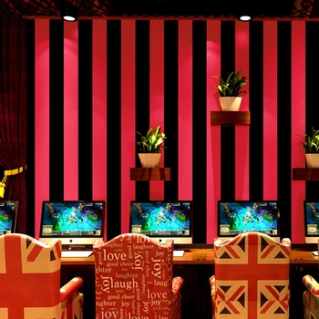 Black Red Vertikālās Svītrās 3D Tapetes tapešu Mūsdienu Vienkārši Wallcovering par Dzīvojamā Istabā TV Fona Ģeometriskas