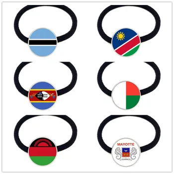Botsvānas,Namībijas,Svazilendas,Madagaskara,Malāvija,Majota Valsts Karoga Galvu Stikla Cabochon Elastīgās Matu Lentas Rotaslietas Sievietes