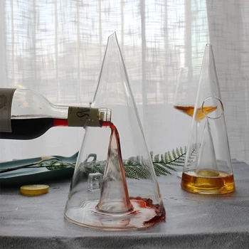 Brendijs Karafi Piramīdas Stikla Pudele Viskija Barware Roku Darbs Kristāla Stikla Elegants Vīns Kauss Puse Dienas