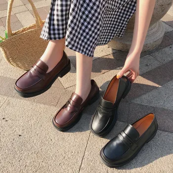 Britu stila mazās ādas kurpes 2021. gada pavasarī jaunu stilu koledžas stila Japāņu retro ar kleitu jk patīk kurpes, vienas kurpes