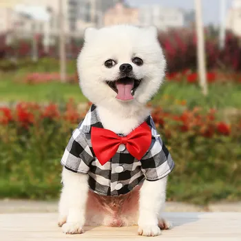 Britu Stila Suns Pleds Krekls Ar Tauriņu Kāzu Uzvalks, Zēnu, Suņu Apģērbu Mazajiem Vidēji Lieli Suņi, Kaķi Kucēns Kostīmu Jorki