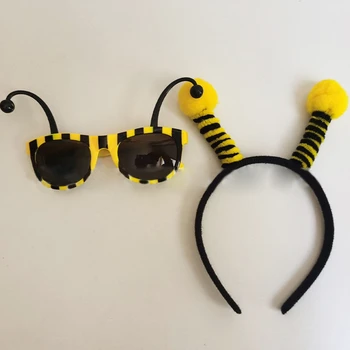 Bumble Bee Cosplay Puses dod priekšroku Sievietēm, Vīriešiem un Bērniem Puses Cosplay Kostīmu Piederumu Bišu Galvas Stīpu Brilles Komplekts T21F