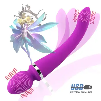  Burvju Nūjiņu Dubultā Dildo, kas Noslēdzās Vibrators Seksa Rotaļlietas, lai Sieviete Homoseksuāliem Vīriešiem Klitora Maksts Massager Seksa Mašīna