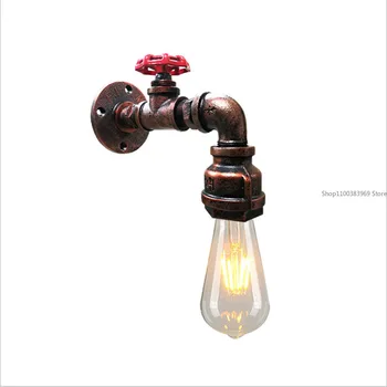 Bēniņi Rūpniecības Čuguna Ūdens Caurules Sienas Lampas Vintage E26/E27 LED Sconce Sienas Deg Dzīvojamā Istabā Gultas Minimālisma Dekoru Salons