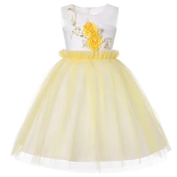 Bērnu apģērbu Puķu Meitene Kleita 1-13 Gadiem bērniem Princess Puse kleitas bērnu meitene apģērbu bez piedurknēm, elegants Kāzu Kleitu