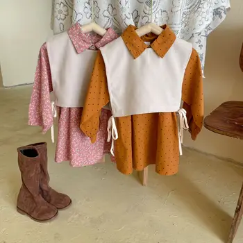 Bērnu Meiteņu Apģērba Komplekts Classic Ploka Dot Kleita ar Veste 2gab Bērniem Pavasara Rudens Elegants Uzvalki, Bērnu Vestido Ziemassvētku Drēbes