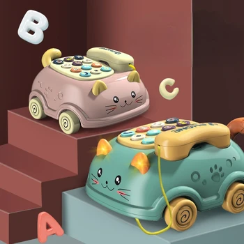 Bērnu multi-function simulācijas tālrunis gudrs kaķis mūzikas stāsts mašīnas bērnu mācīties izglītības rotaļlietas dzimšanas dienas dāvana
