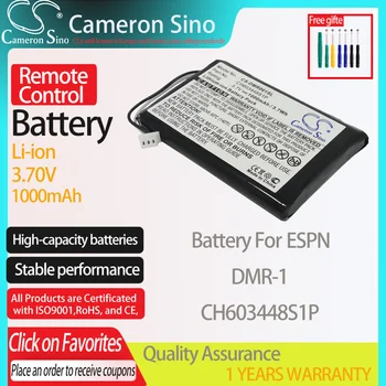 CameronSino Akumulatoru ESPN DMR-1 der ESPN CH603448S1P Tālvadības 1000mAh akumulatora 3.70 V Li-ion Black
