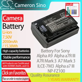 CameronSino Akumulatoru Sony Alpha A9 A7R Atzīme 3 A7 Atzīme 3 Alfa a7R III ILCE-7M3 der Sony NP-FZ100 Digitālo kameru Baterijas