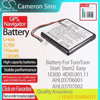 CameronSino Akumulatoru TomTom Start Start2 1EX00 Viegli 4EX0.001.11 der TomTom AHL03706001 AHL03707002 VF9 GPS Navigator akumulators
