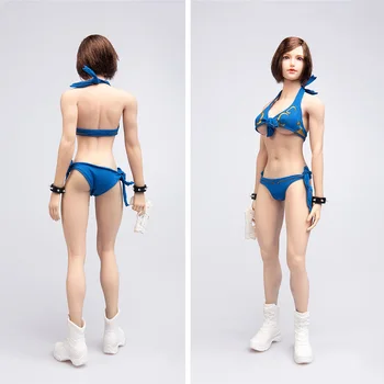 Cosplay Sexy Sieviete Skaitlis Apģērbu Piederumu, Apakšveļu, Peldkostīmu TYM045 Noliktavā 1/6 Modelis Zilā Krāsā 12