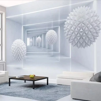 Custom tapetes, 3d foto sienas abstraktu telpu daudzstūris bumbu vienkāršu stereo dzīvojamā istabā TV fona sienas dokumentos, mājas dekoru, sienas