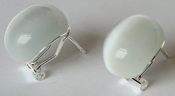cēls 925 Sudraba 18mm balts opāla auskariem