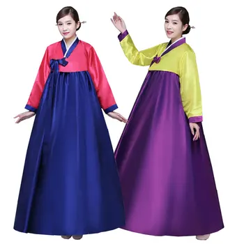 Daudzkrāsains korejiešu Tradicionālajā Tērpā Tiesas Sieviešu Hanbok Kleita Sieviešu Korejas Tautas Skatuves Dejā Apģērbs Sniegumu Senās 89