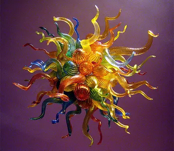 Daudzkrāsains, Roku Pūstā Stikla Lustra, Home DIY Villa Dekoru Mākslas Lustras Led Gaismas Pasūtījuma 36 Collas
