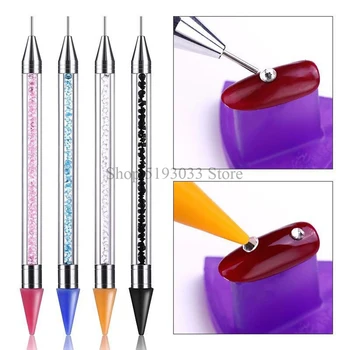 Dimanta Krāsošanas Instrumenti DIY Dimanta Izšuvumi Dubultā Galvu Nail Art Nerūsējošā Tērauda Adatu Ātri Punkts Urbt Pildspalvas Pildspalvu Rīki
