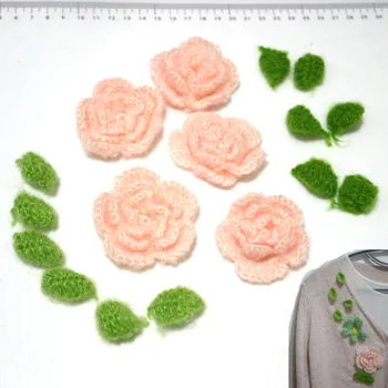 DIY pasaku Rokām tamborēts zieds ielāpus apģērbu audumi ziedi appliques par matadatu kašmira džemperis