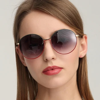 Dizainers Apaļas Saulesbrilles par Sievietēm, Sieviešu Retro Metāla Rāmis Sexy Dāmas Brilles UV400 Vintage Toņos Sieviešu/Vīriešu Vintage Oculos