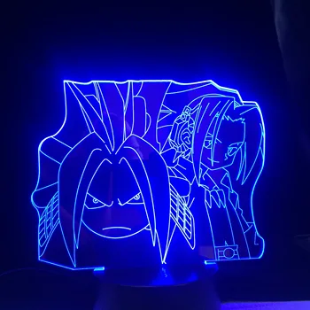 Dropshipping Anime Shaman King Yoh Asakura 3D Led Gaismas, Guļamistaba Dekori Nightlight Bērniem Dzimšanas dienas Dāvanu Manga Nakts Gaisma