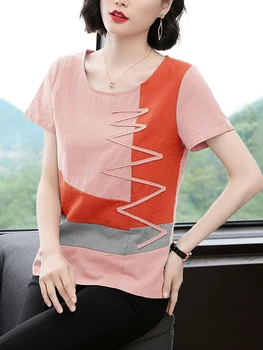 Drukāt Īsām Piedurknēm T Krekls Sievietēm korejas Modes Sieviete Drēbes Tee Kreklu Femme Vasaras Sieviešu Topi 2022 Gadījuma Kokvilnas T-krekli